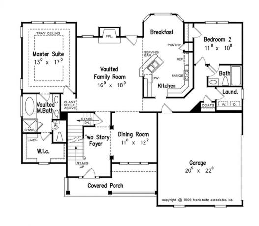 Tipisks izkārtojums amerikāņu mājās. Avots: https://www.homeplans.com