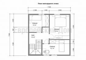 Reti koka māja 10x8 ar trim guļamistabām un terasi