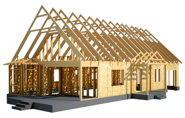 3. (. Mājas, saimniecības ēkas, uc) jaunā būvniecībā karkasa konstrukcijām, mēs izmantojam: Pirmkārt, viens no labākajiem mūsu domām, tehnoloģiju Construction "platforma" samazināt būvniecības laiku karkasa mājas, un nodrošinot atbilstošu izturību un stabilitāti struktūras. Otrkārt, jūsu konstruktīvā uzbūve ir ražots rūpnīcā (rūpnīca, kas atrodas pilsētā Serpuhova), un nāk uz jūsu vietni, ir pilnībā sagatavots montāžai (ti, visa zāģmateriālu jau izgriezt un fit - var tikai savākt).