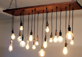 Edison lampa: apgaismojums "antīks" mūsdienīgā interjerā