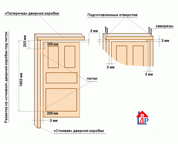 Kastes durvju izmēri un vieta uzstādīšanu cilpas