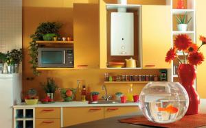 Slēpšanās gāzes apkures katlu virtuvē: masku piemēri