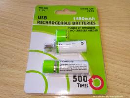 Penlight baterijas uzlādes no USB